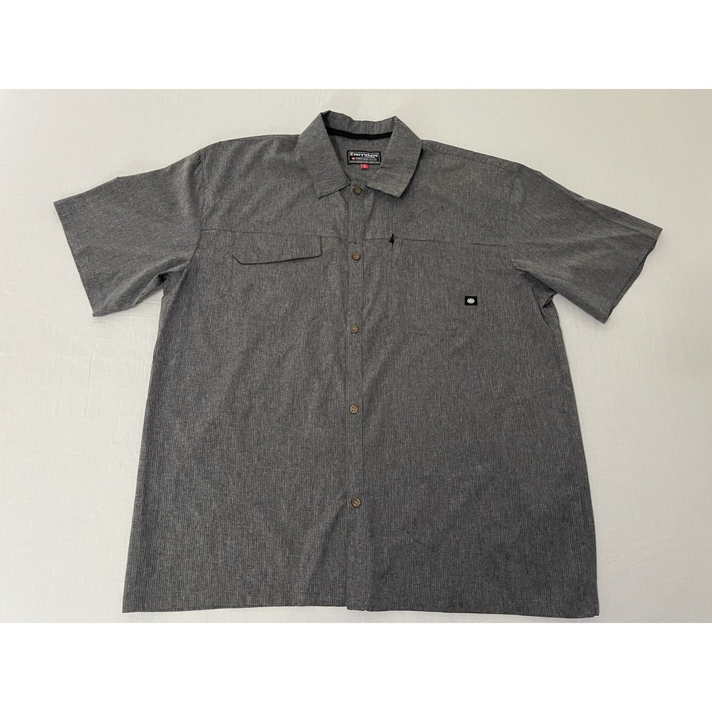 686 Everywhere Seeker Shirt Mens XL Gray Collared Perforated Outdoor Button Up